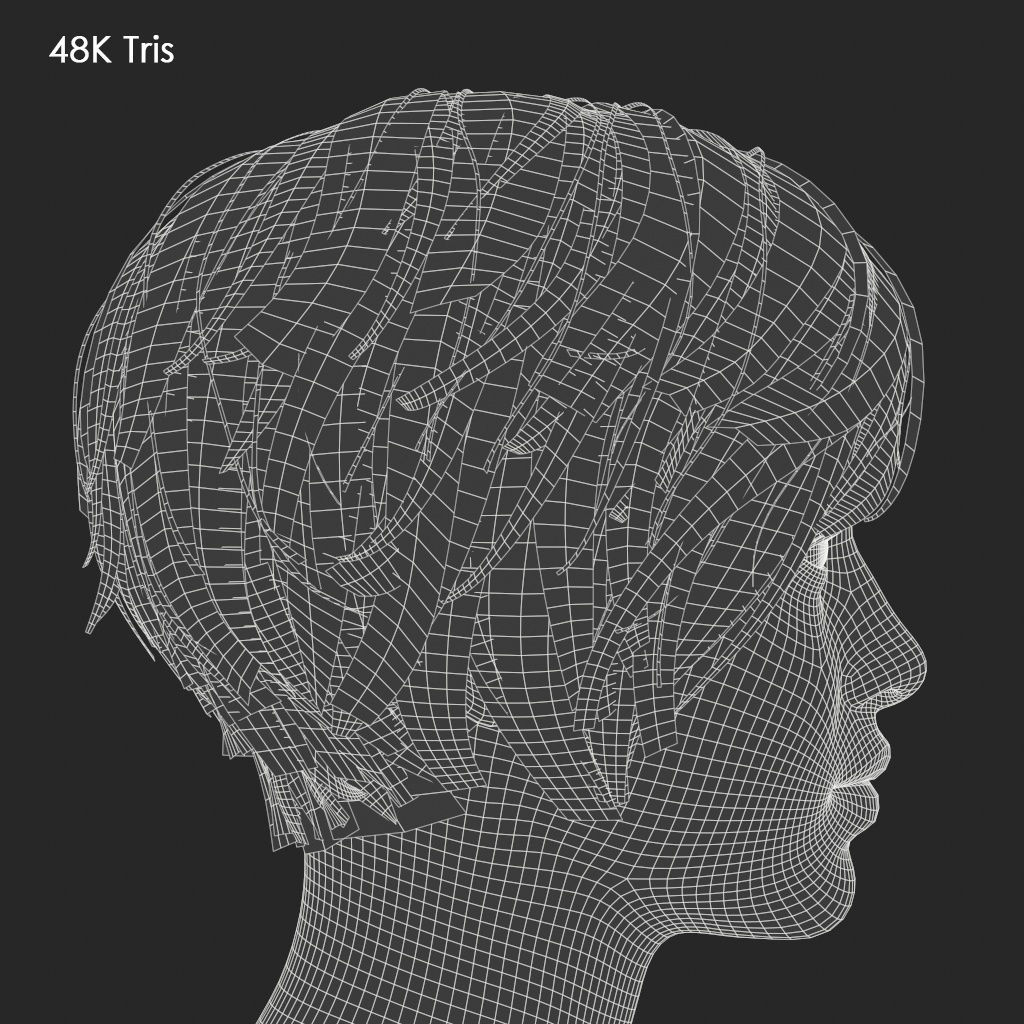 Hair - Pixie - Gen2 Low-poly 3D model_33