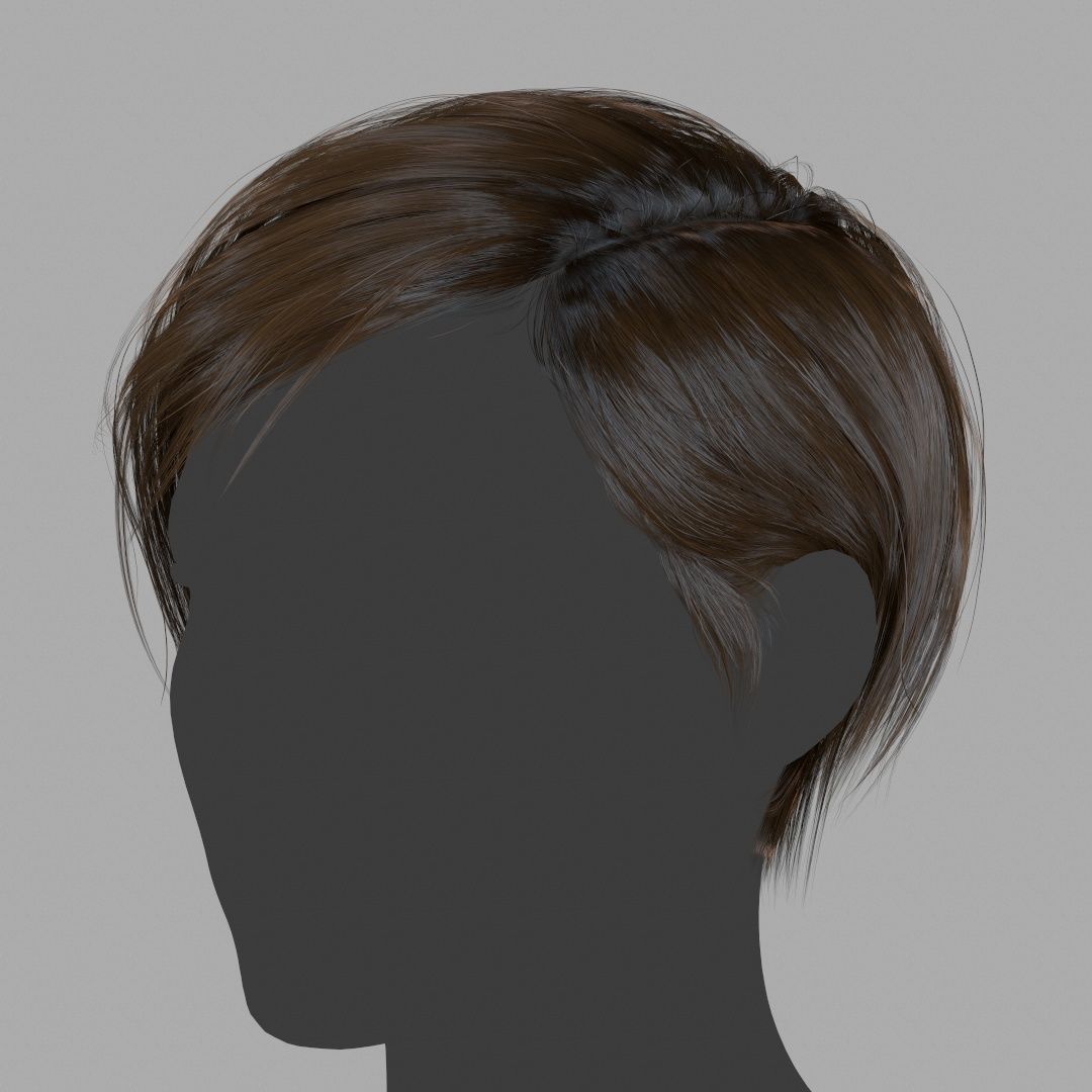 Hair - Pixie - Gen2 Low-poly 3D model_18
