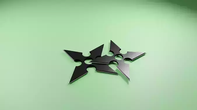 shuriken-3D model three blades