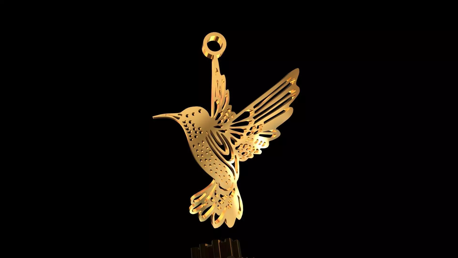 Colibri gold hummingbird hanging from chain 3D print model