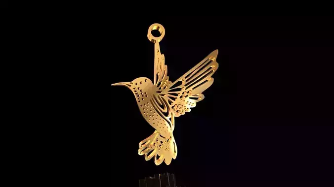 Colibri gold hummingbird hanging from chain