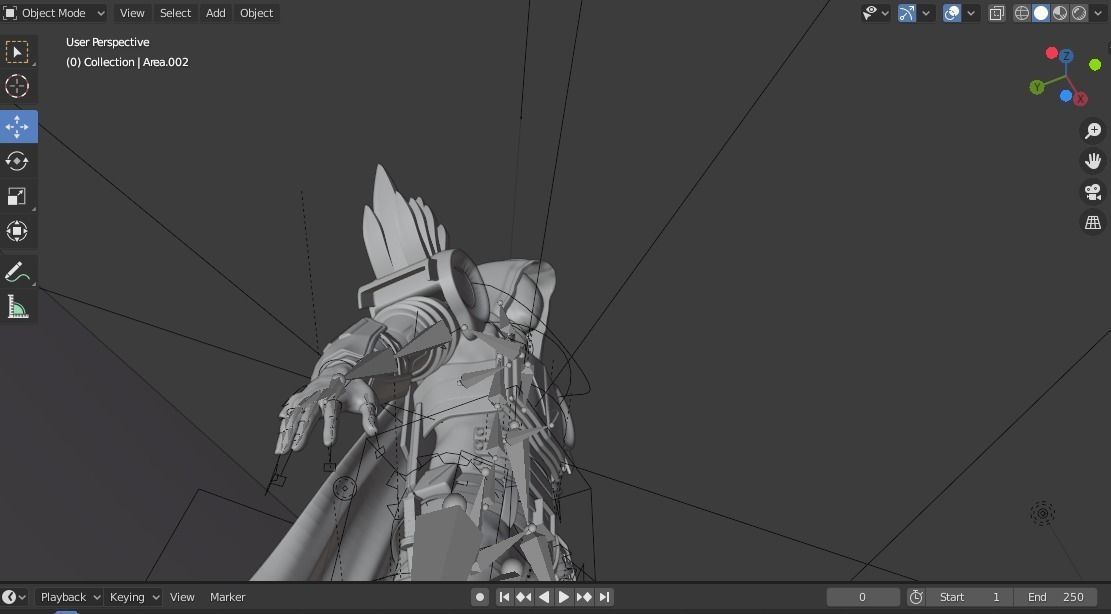 Character game assasin warrior Low-poly 3D model_3