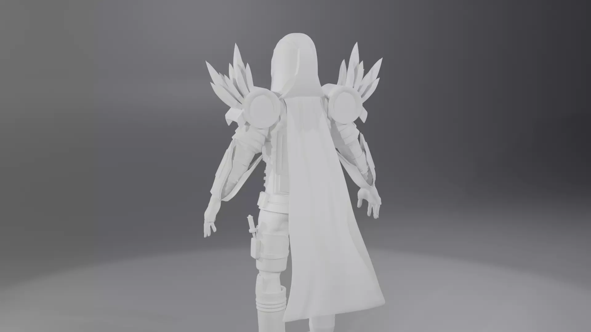 Character game assasin warrior Low-poly 3D model_0