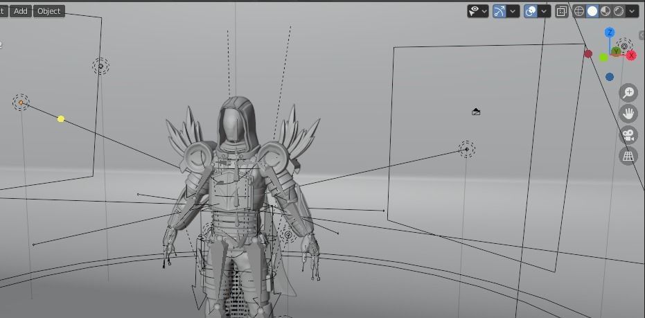 Character game assasin warrior Low-poly 3D model_1