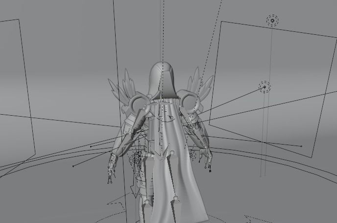 Character game assasin warrior Low-poly 3D model_2