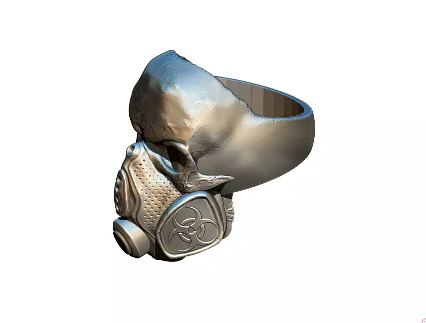 Toxic Skull Ring 3D print model_0