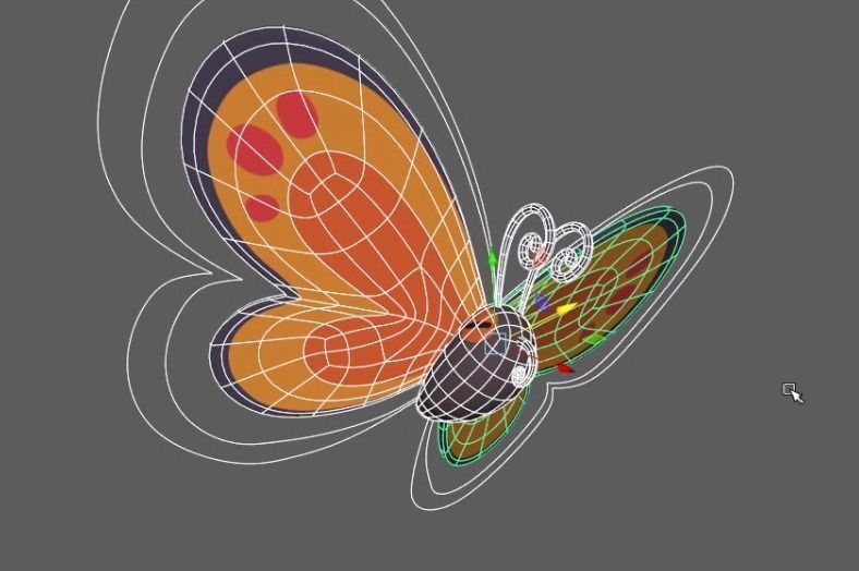 Cartoon butterfly 3D model_2