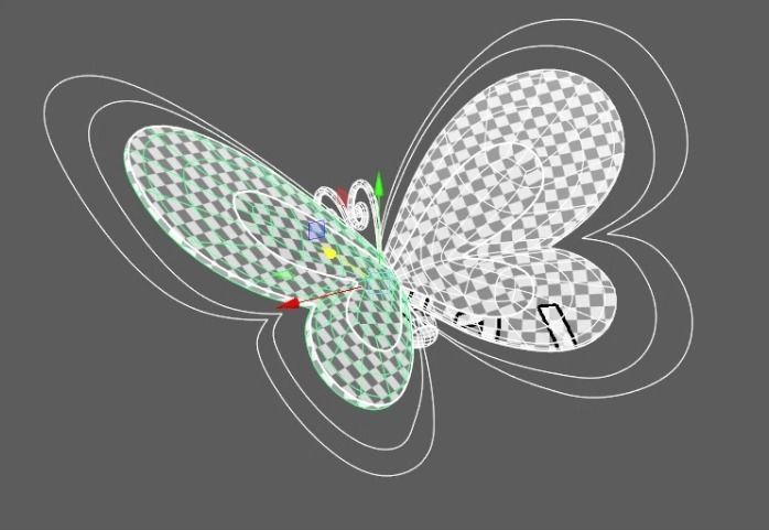 Cartoon butterfly 3D model_4