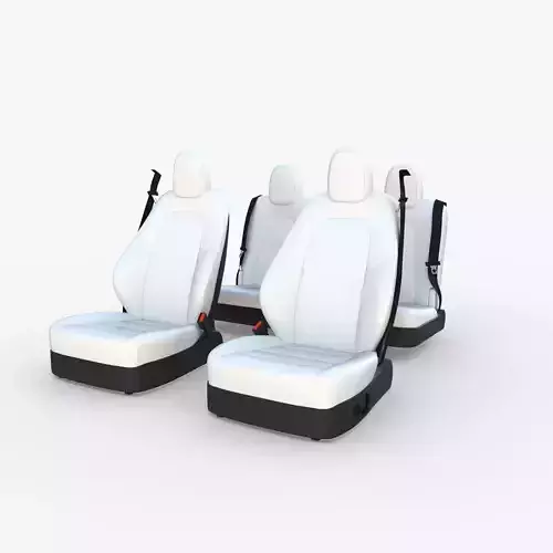 Tesla Model Y Seats White 3D model