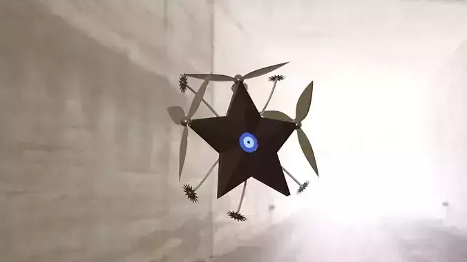 Star robot Low-poly 3D model
