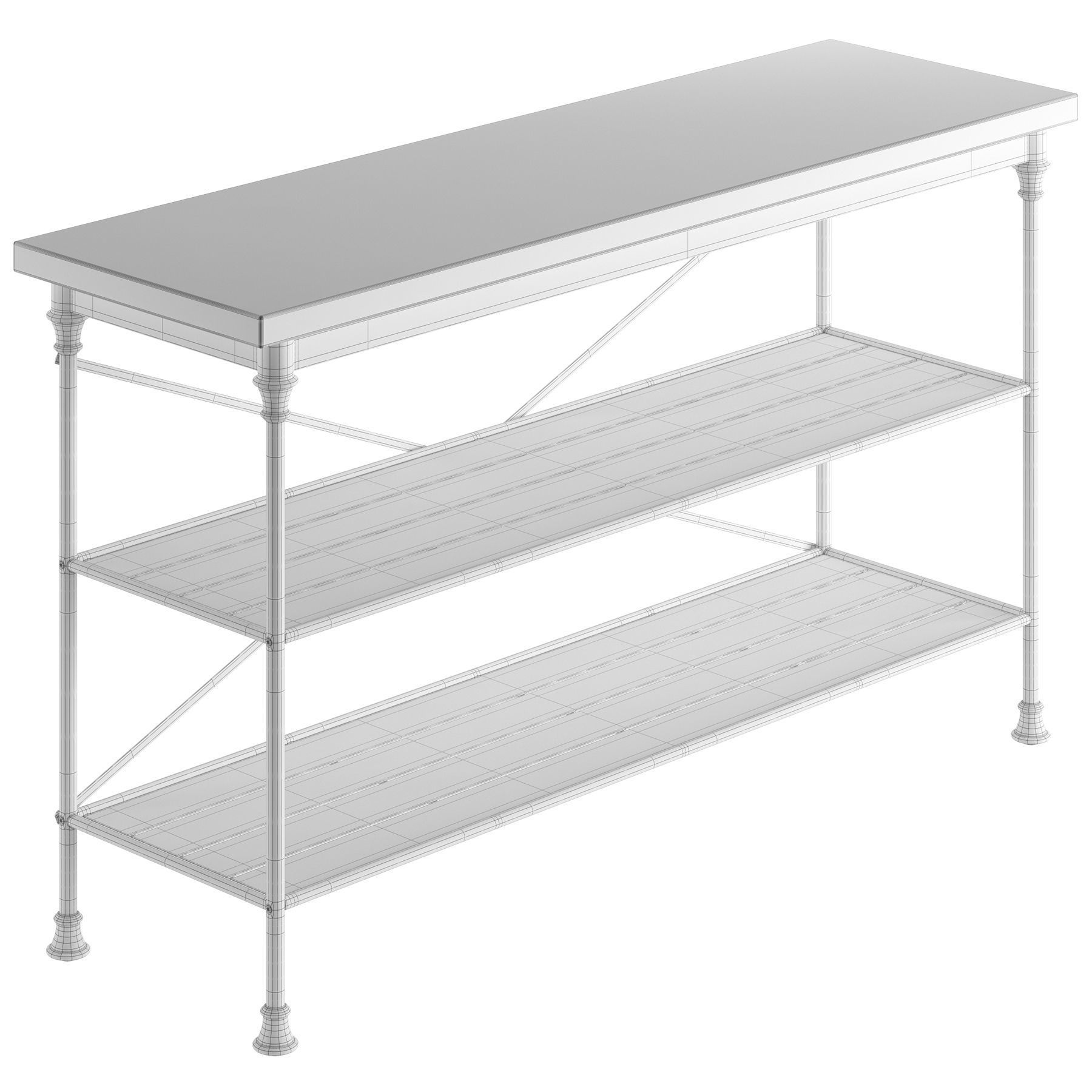 Crate and Barrel French Kitchen Bakers Rack 3D model_9