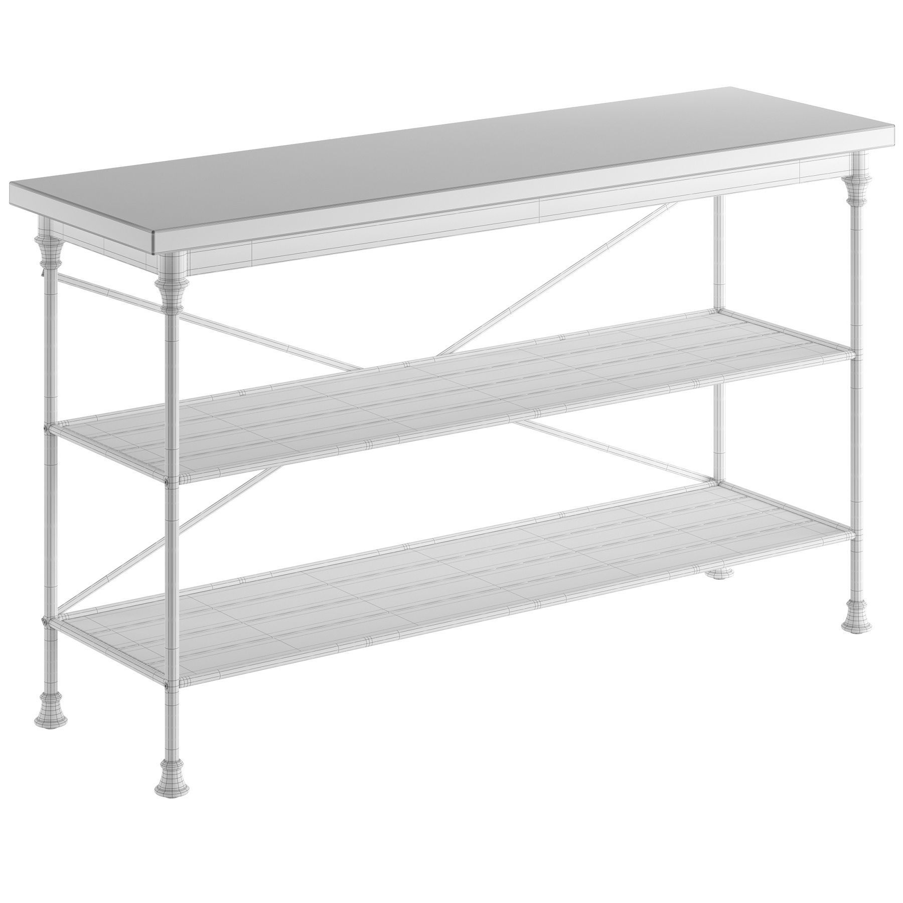 Crate and Barrel French Kitchen Bakers Rack 3D model_7