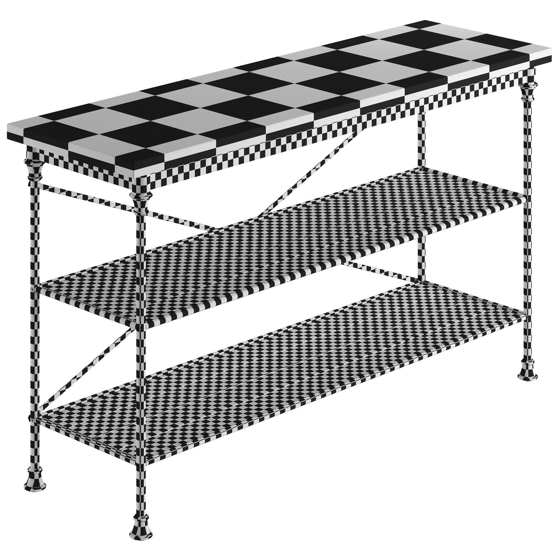Crate and Barrel French Kitchen Bakers Rack 3D model_10