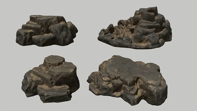 Rock Set Low-poly 3D model