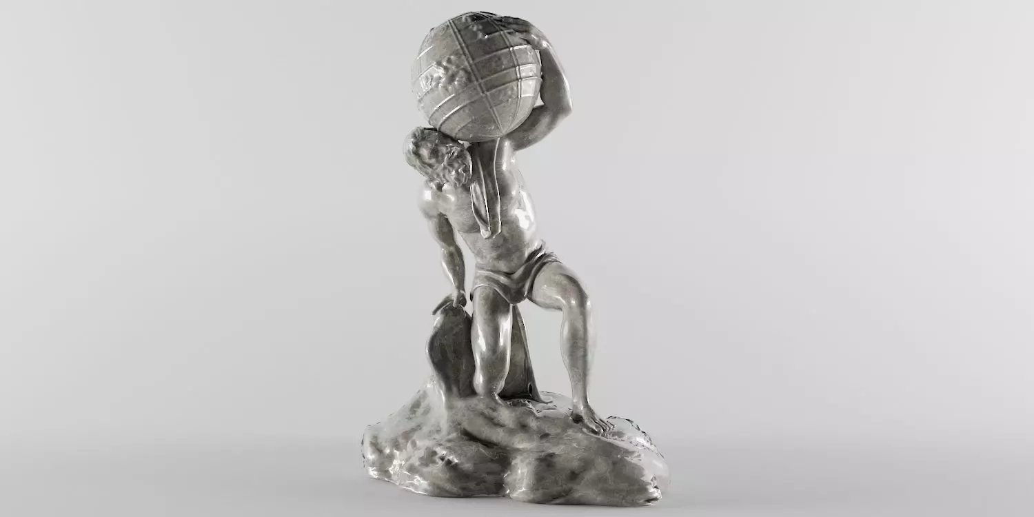 Atlant Atlas Titan Statue Low-poly 3D model_0