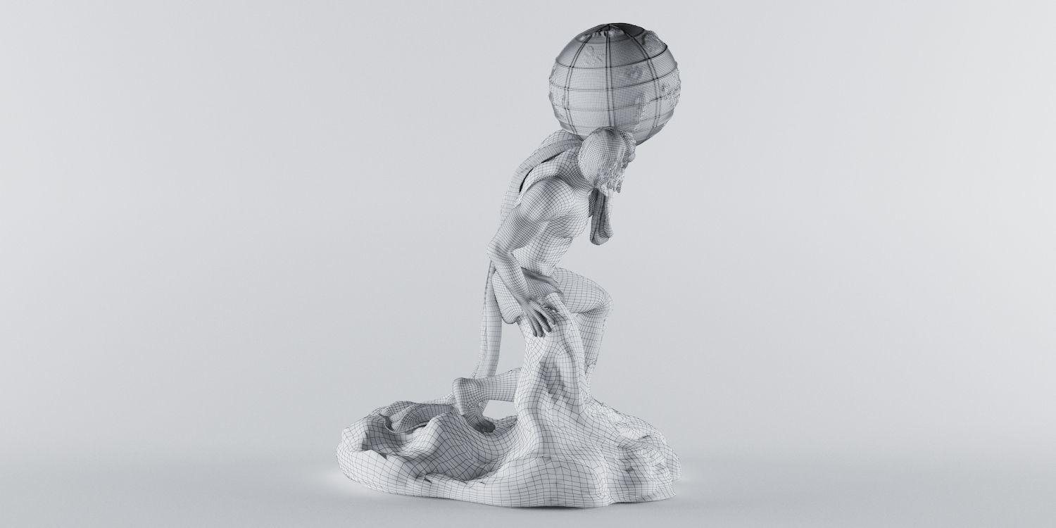 Atlant Atlas Titan Statue Low-poly 3D model_6