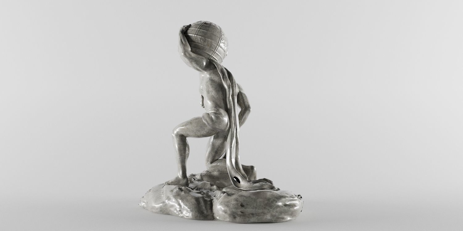 Atlant Atlas Titan Statue Low-poly 3D model_2