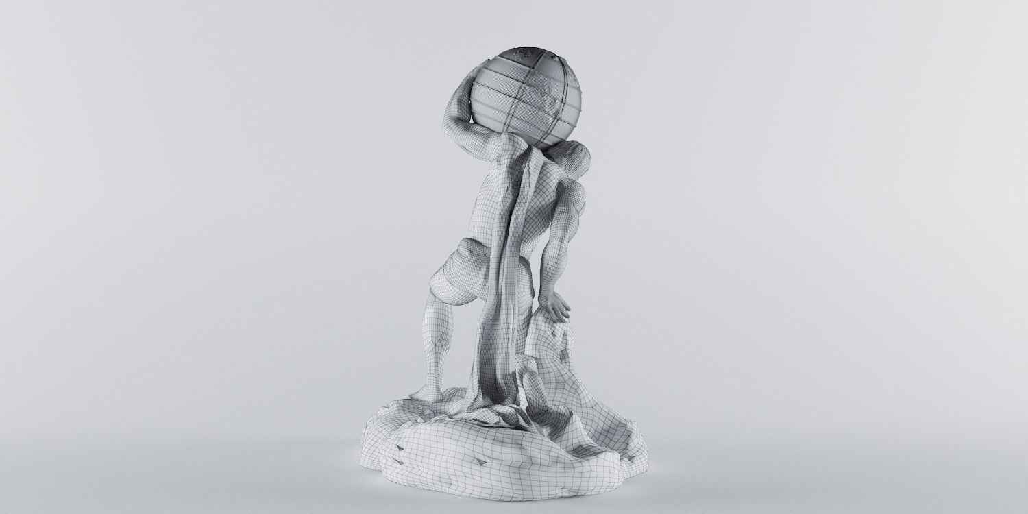 Atlant Atlas Titan Statue Low-poly 3D model_5