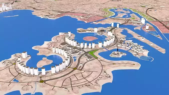 Doha city Qatar full October 2020 3d model