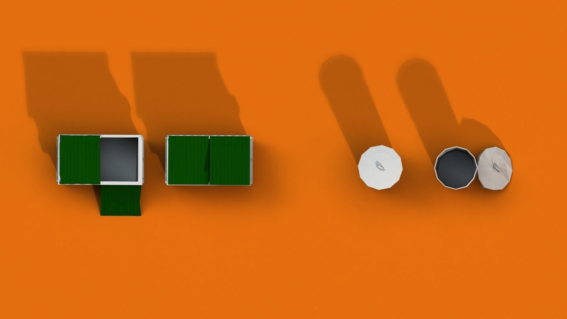 Post Apocalyptic Garbage Bin and Can Low-poly 3D model_5