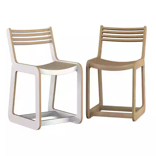 D Chair Slatted 3D model