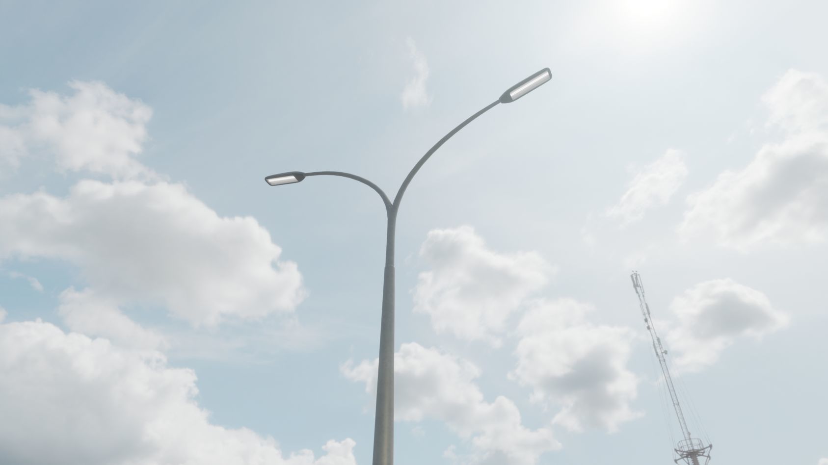 Street Light 11 version 16 10m with pole 4 Low-poly 3D model_3