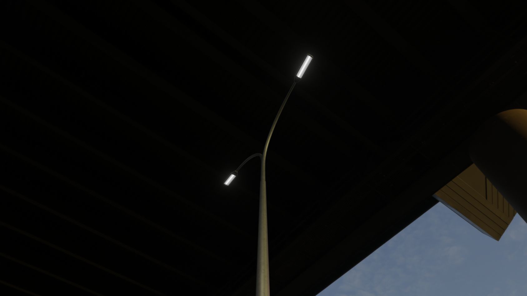 Street Light 11 version 16 10m with pole 4 Low-poly 3D model_42