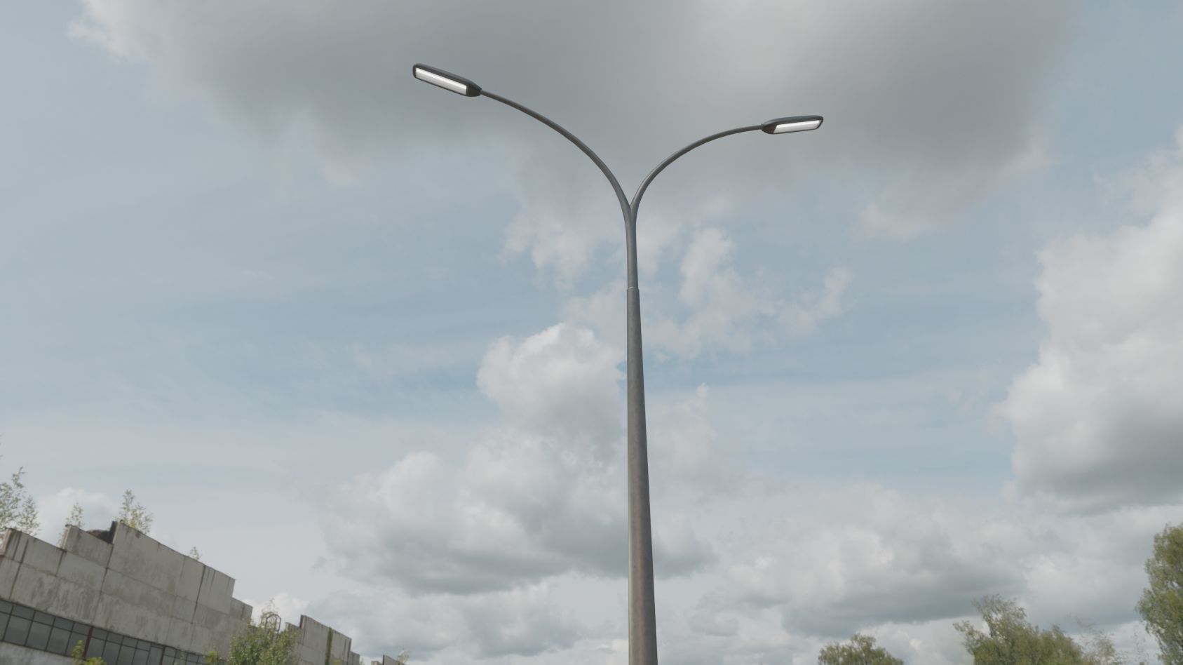 Street Light 11 version 16 10m with pole 4 Low-poly 3D model_53