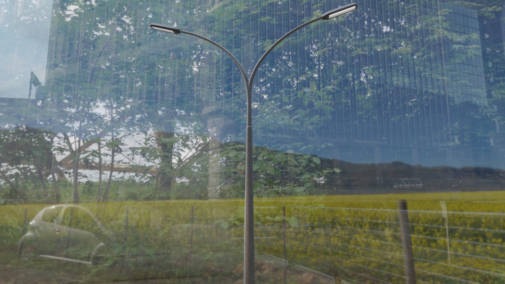 Street Light 11 version 16 10m with pole 4 Low-poly 3D model_88