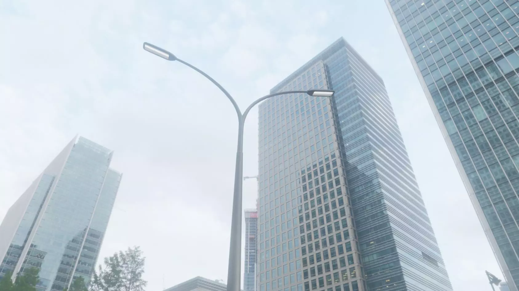 Street Light 11 version 16 10m with pole 4 Low-poly 3D model_0