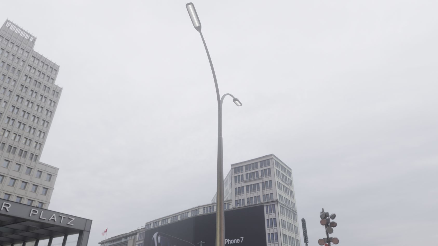 Street Light 11 version 16 10m with pole 4 Low-poly 3D model_81