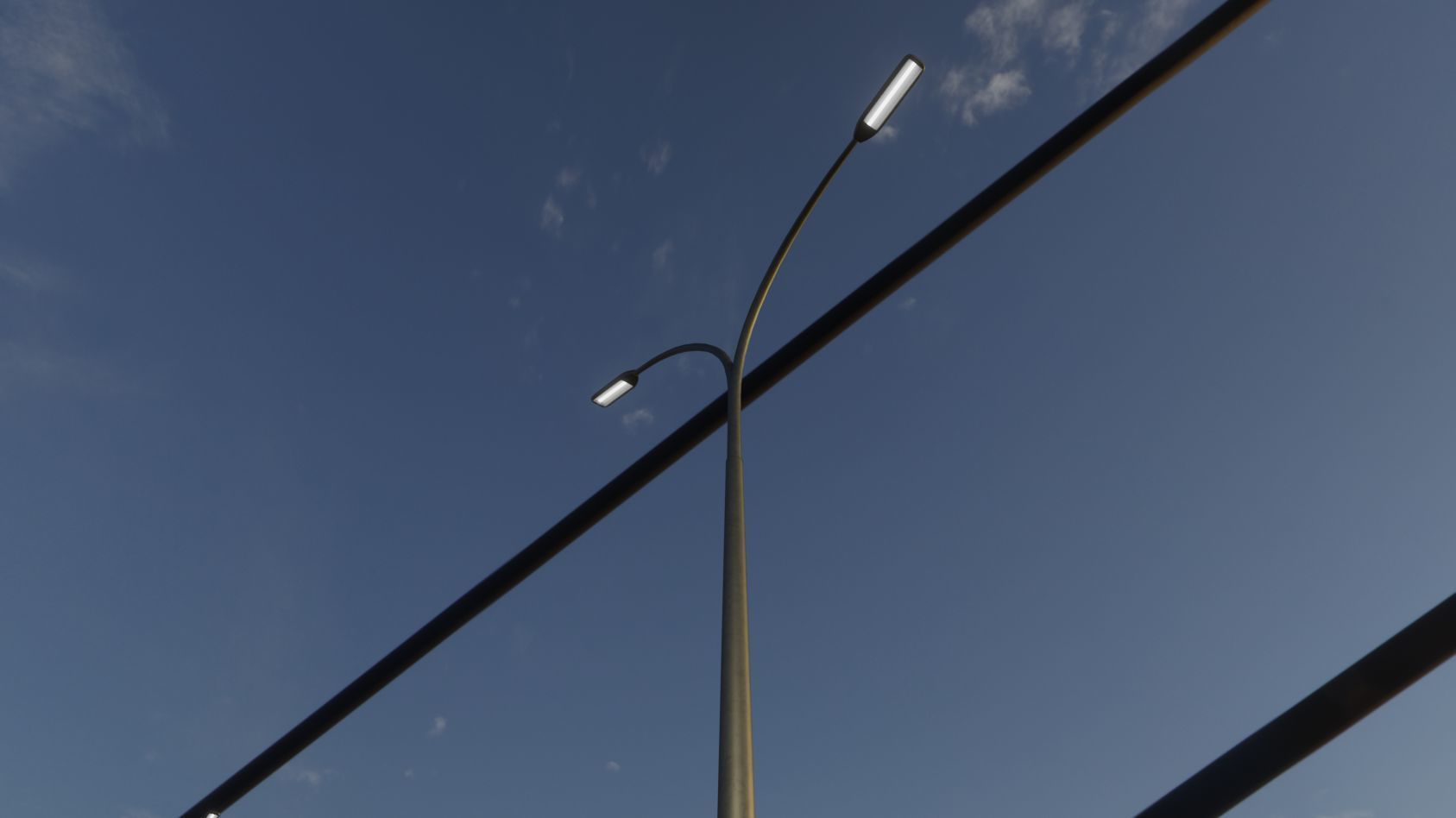 Street Light 11 version 16 10m with pole 4 Low-poly 3D model_10
