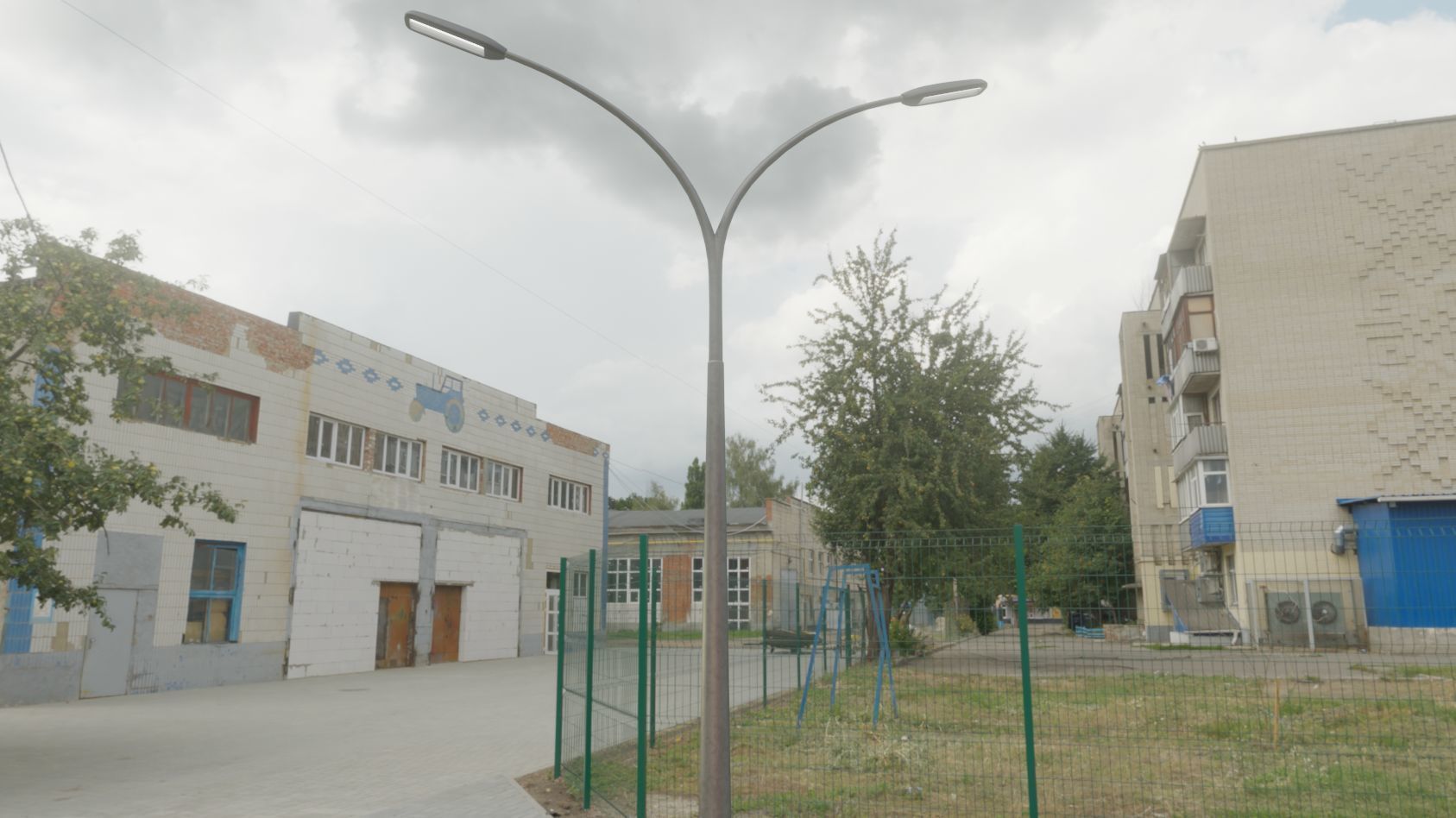 Street Light 11 version 16 10m with pole 4 Low-poly 3D model_86