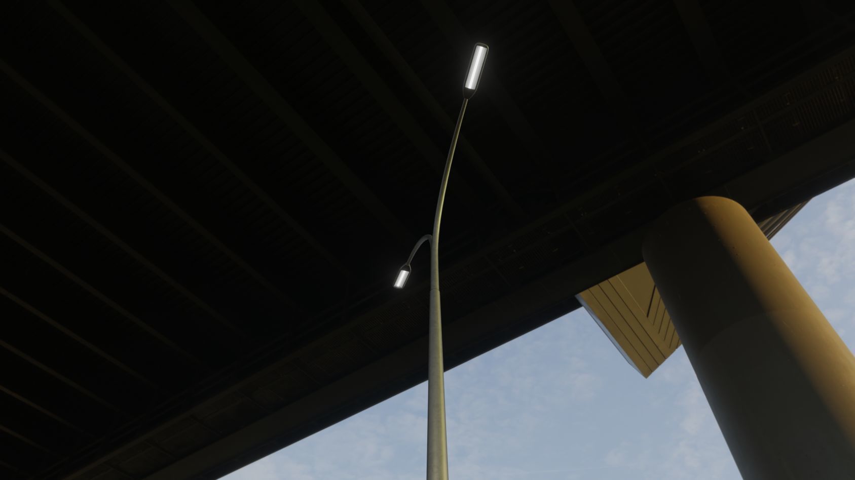 Street Light 11 version 16 10m with pole 4 Low-poly 3D model_12