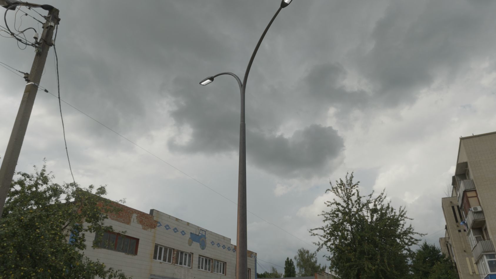 Street Light 11 version 16 10m with pole 4 Low-poly 3D model_26