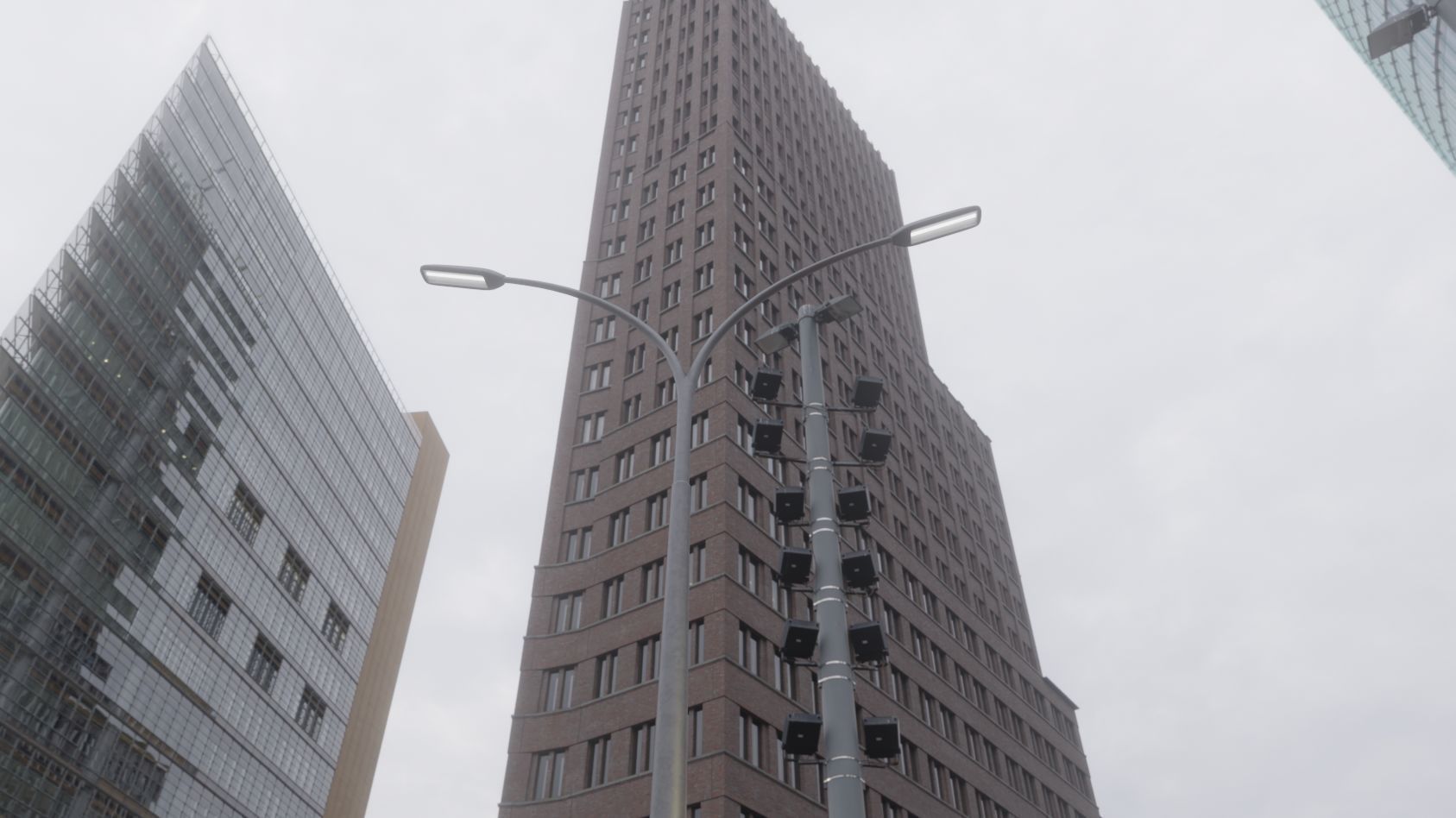 Street Light 11 version 16 10m with pole 4 Low-poly 3D model_1