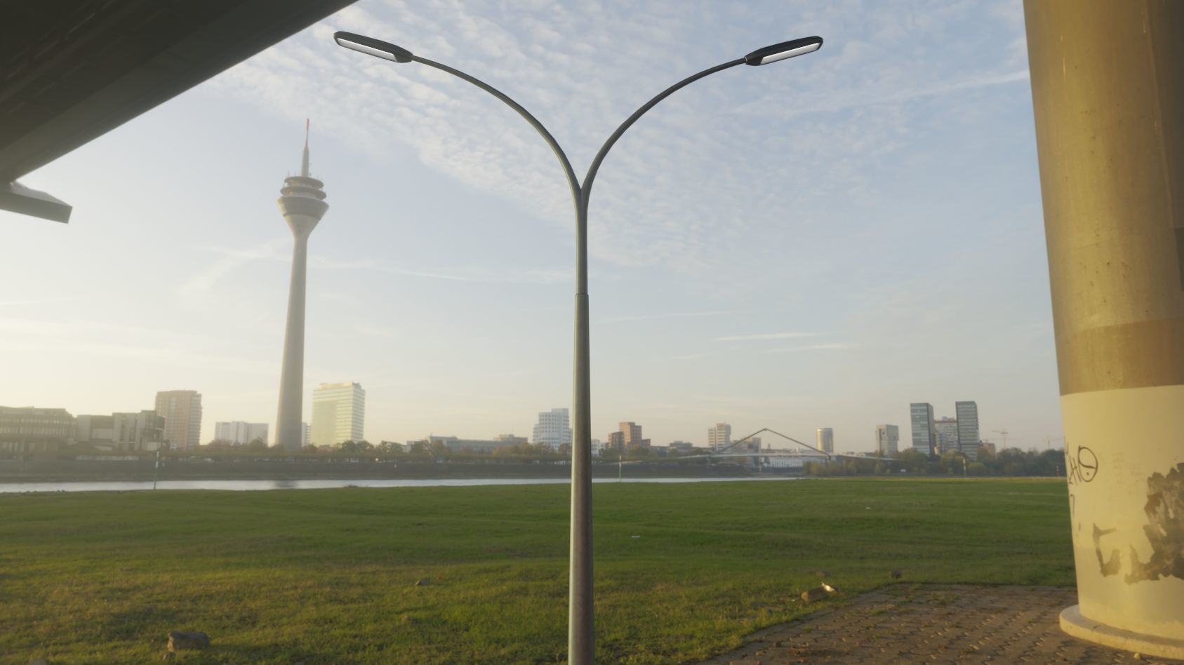 Street Light 11 version 16 10m with pole 4 Low-poly 3D model_87