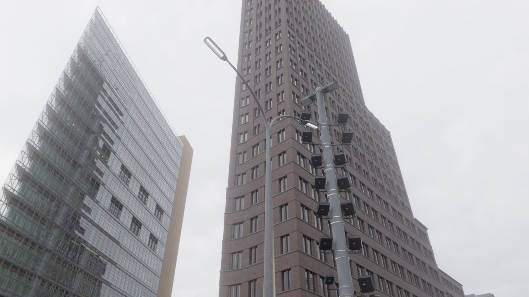 Street Light 11 version 16 10m with pole 4 Low-poly 3D model_66