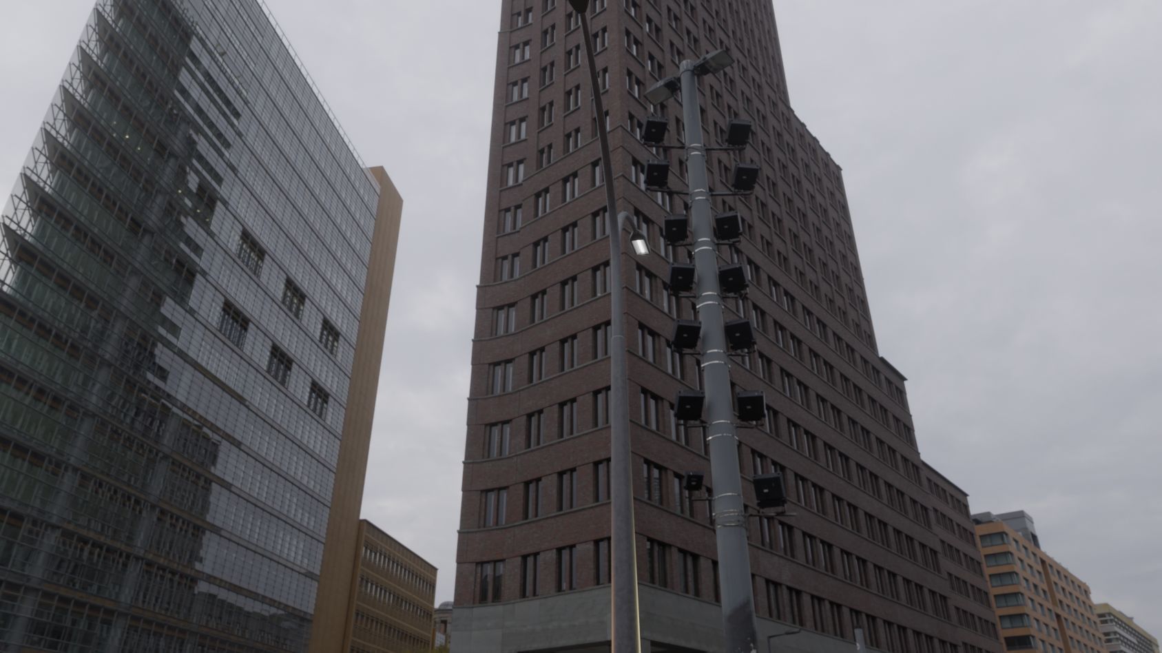 Street Light 11 version 16 10m with pole 4 Low-poly 3D model_96