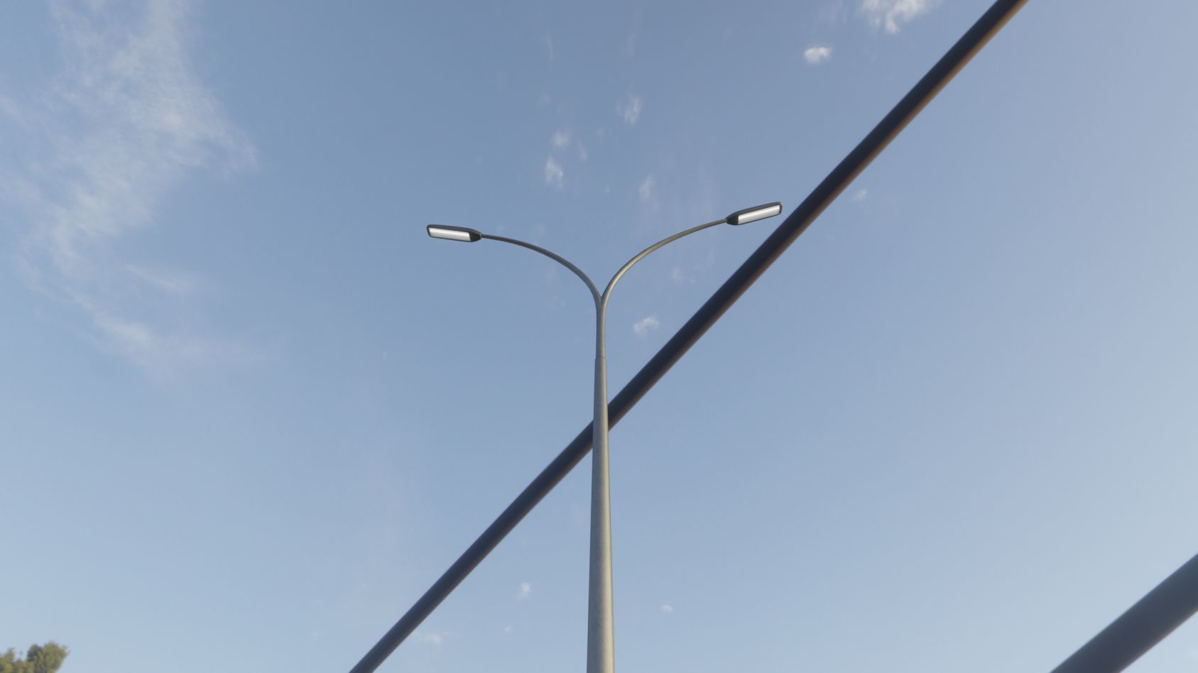 Street Light 11 version 16 10m with pole 4 Low-poly 3D model_70