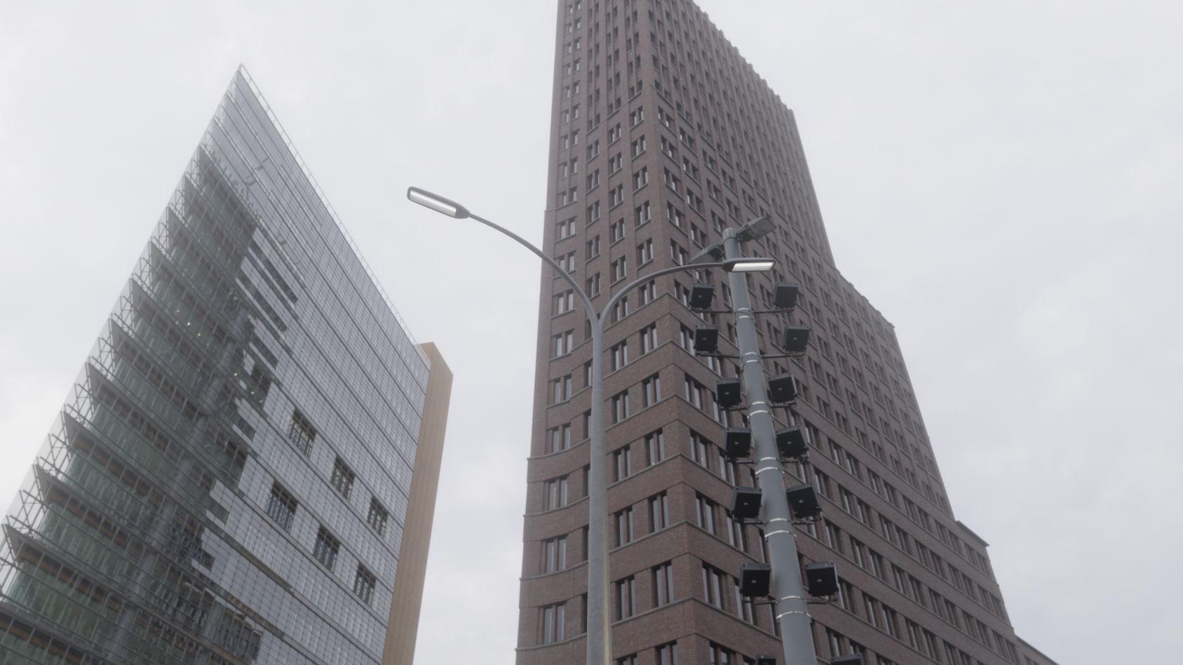 Street Light 11 version 16 10m with pole 4 Low-poly 3D model_36