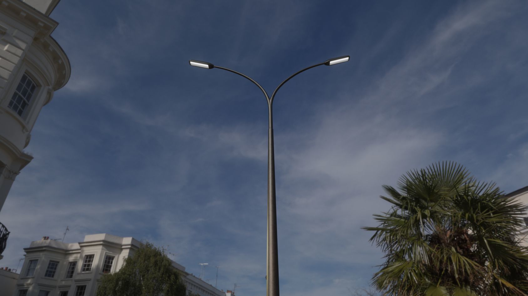 Street Light 11 version 16 10m with pole 4 Low-poly 3D model_22
