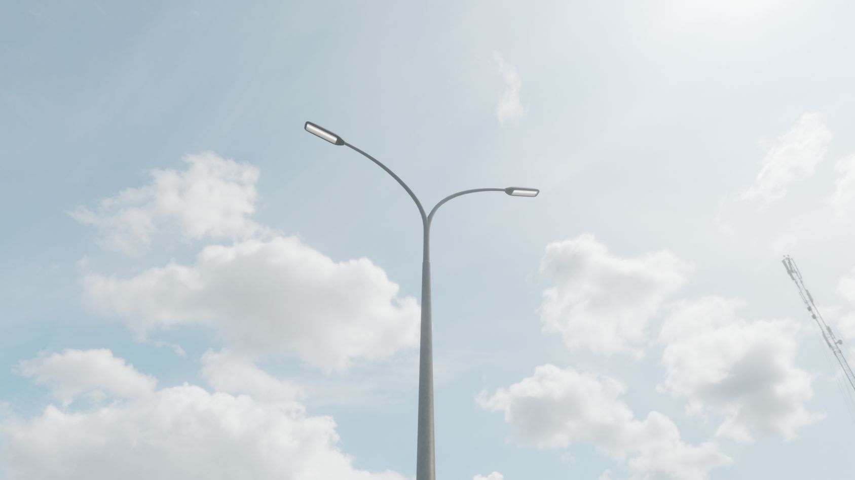 Street Light 11 version 16 10m with pole 4 Low-poly 3D model_68