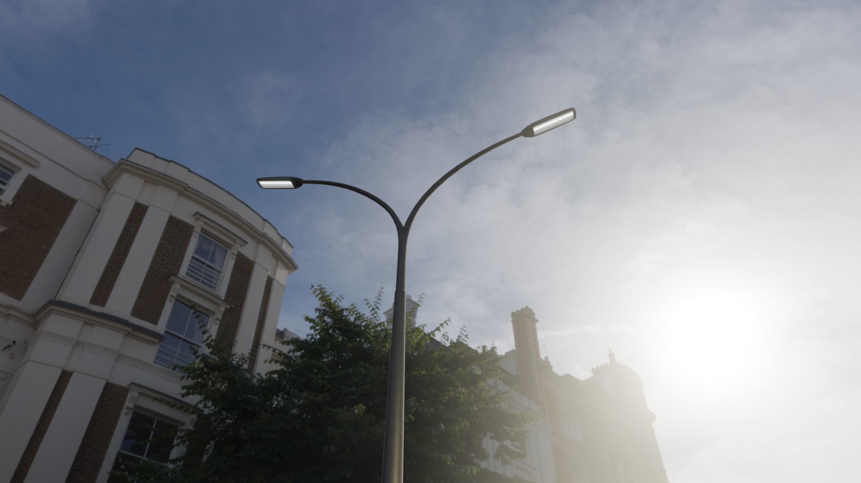 Street Light 11 version 16 10m with pole 4 Low-poly 3D model_2