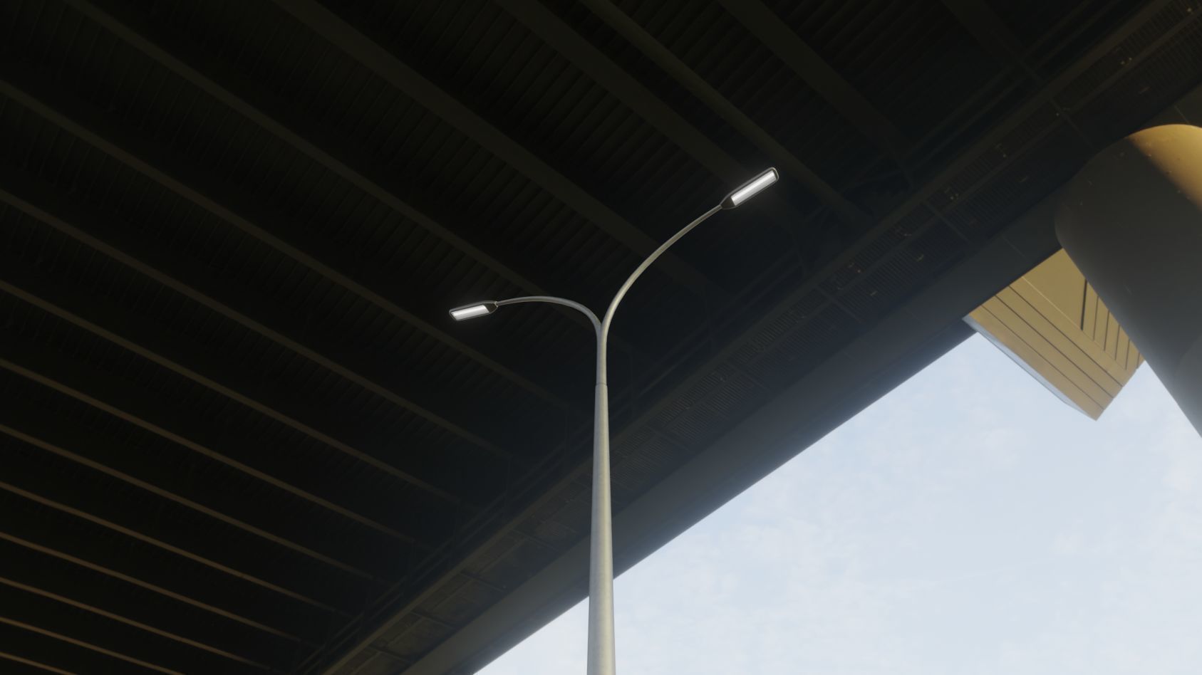 Street Light 11 version 16 10m with pole 4 Low-poly 3D model_72