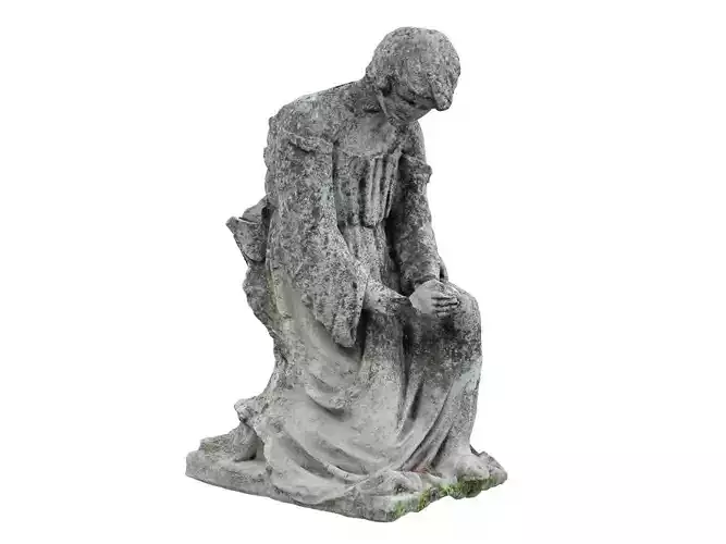 Destroyed Angel Funeral Sculpture Monument 