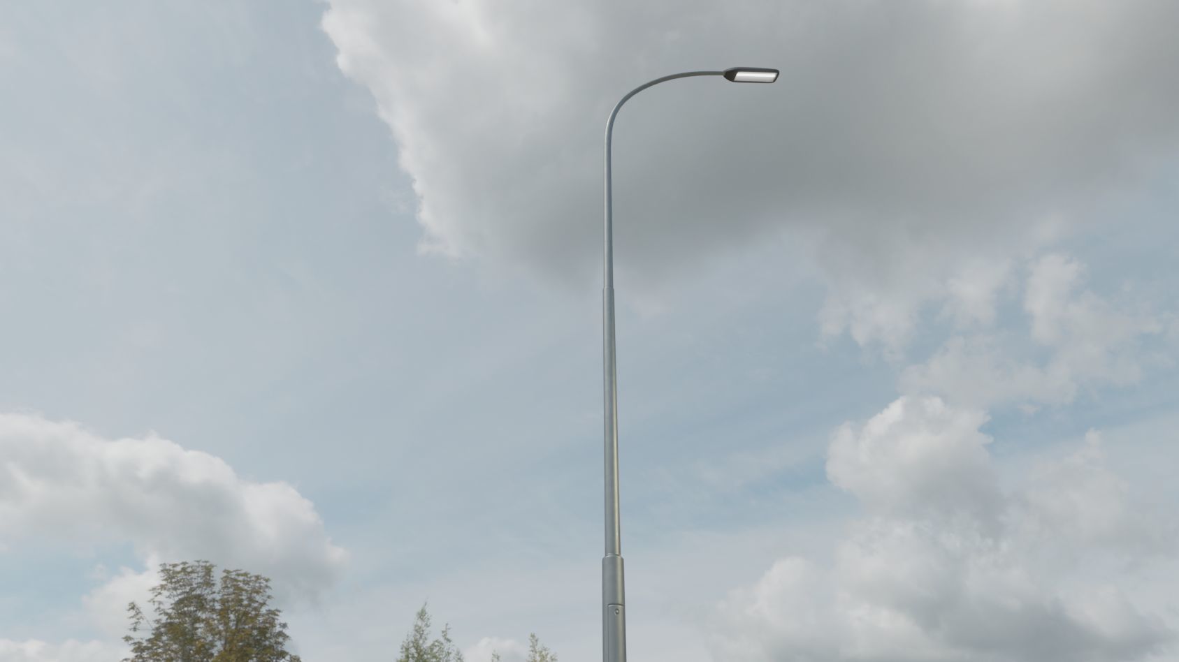 Street Light 11 version 15 10m with pole 1 Low-poly 3D model_3