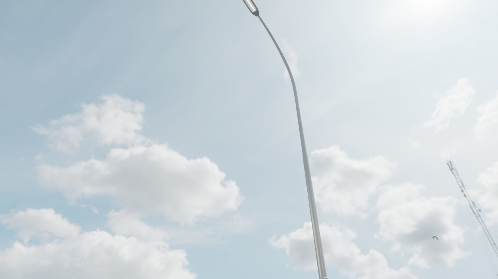 Street Light 11 version 15 10m with pole 1 Low-poly 3D model_18