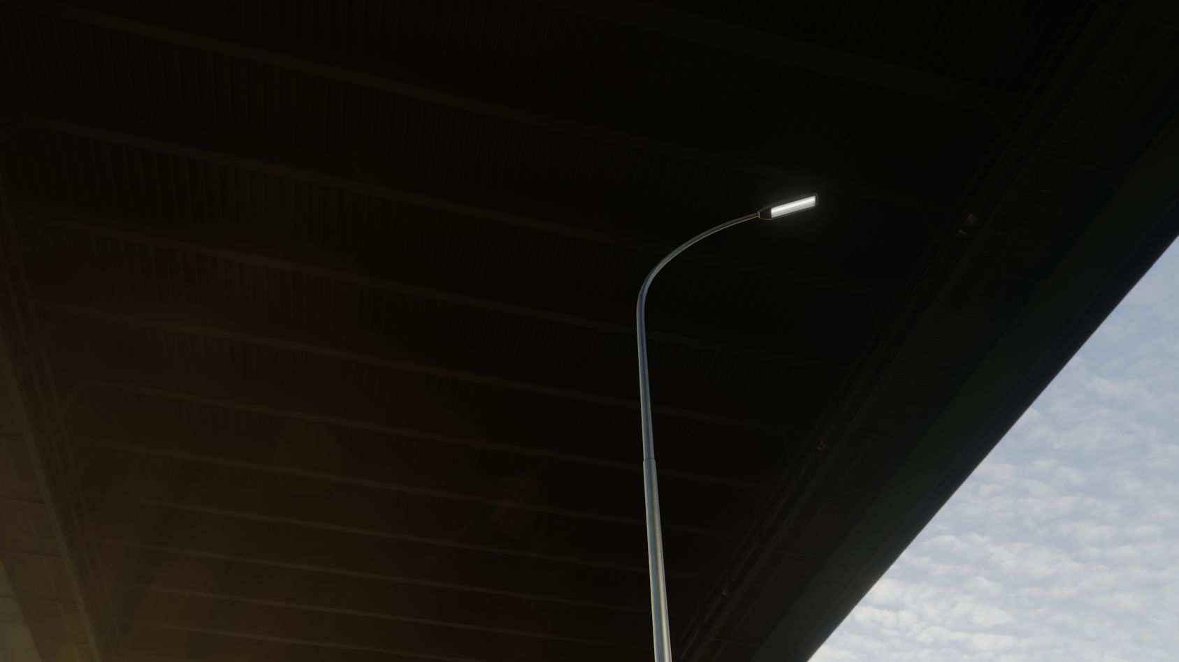 Street Light 11 version 15 10m with pole 1 Low-poly 3D model_37