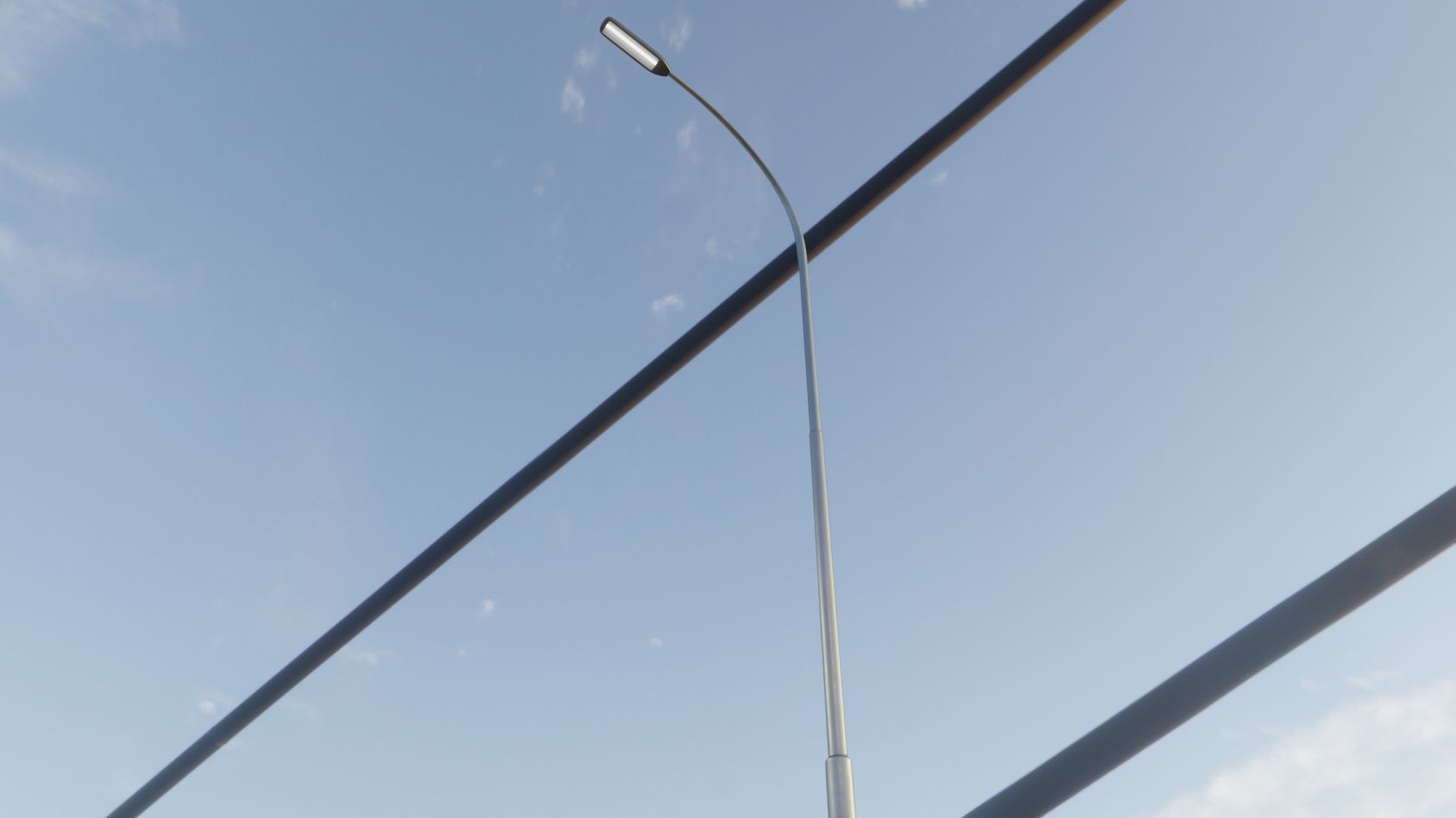 Street Light 11 version 15 10m with pole 1 Low-poly 3D model_20